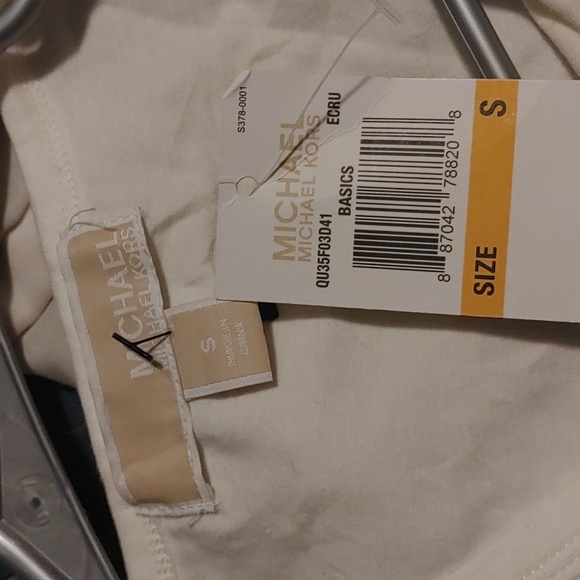 Michael Kors long sleeve top gold MK studded circle logo Sz.S NWT - Picture 5 of 6